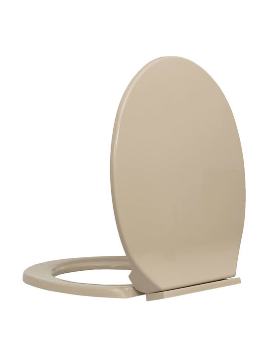 vidaXL Καπάκι Λεκάνης Soft Close Πλαστικό 46x34cm Μπεζ