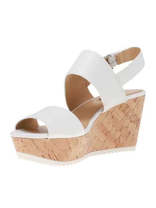 Dera Women's Ankle Strap Platforms White