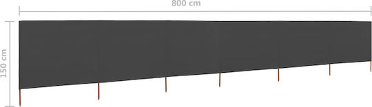 vidaXL în Culoarea Gri 1.2x8.0m
