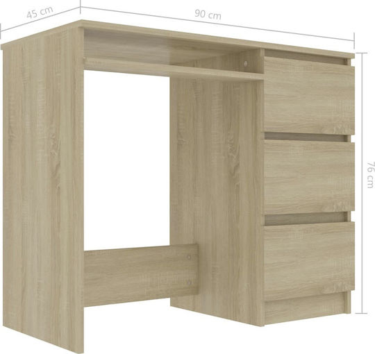 Schreibtisch Holz Beige 90x45x76cm