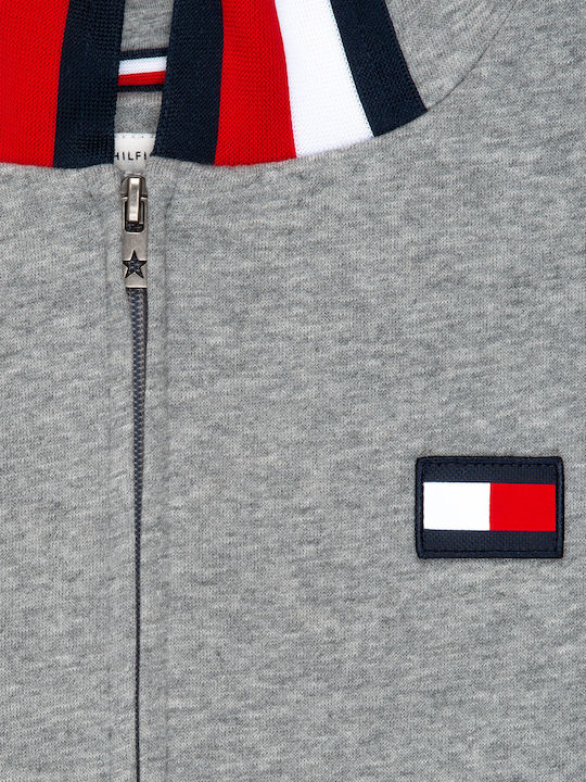 Kids Sweatshirt Cardigan with Hood Gray Global Stripe