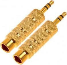 Ibiza Sound Converter 3.5mm male to 6.3mm female Gold 1pcs EUR-OPE-2024