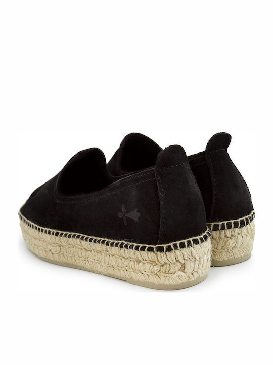 Hamptons Suede Γυναικείες Εσπαντρίγιες σε Μαύρο Χρώμα