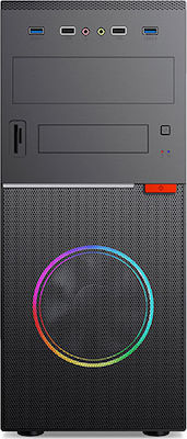 Supercase Fusion FU03A Midi Tower Κουτί Υπολογιστή με Πλαϊνό Παράθυρο Μαύρο