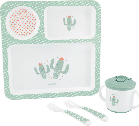 Kikka Boo Feeding Set Cactus made of Melamine Green 4pcs for 4+ months