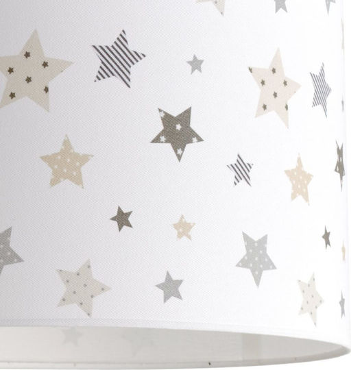 Veis Kids Fabric Single Ceiling Light E27 Little Stars Beige 60W