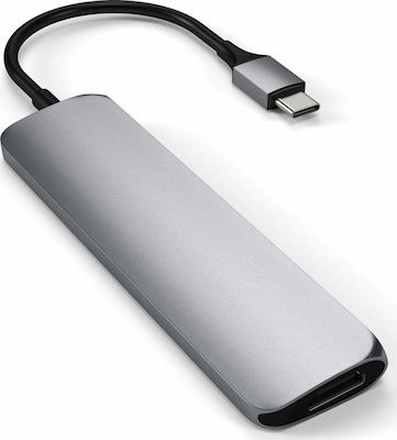 Satechi Slim Aluminum USB-C Docking Station με HDMI 4K PD Γκρι