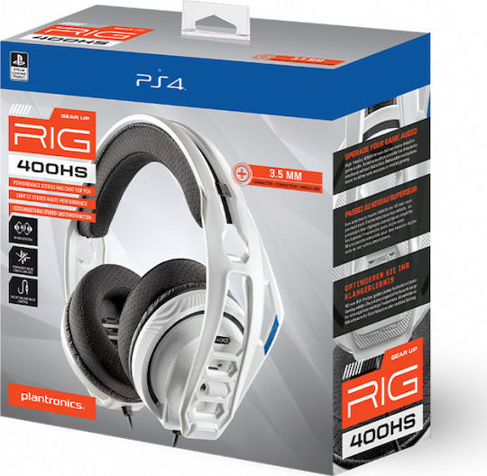 Plantronics RIG 400HS Over Ear Gaming Headset με σύνδεση 3.5mm Λευκό