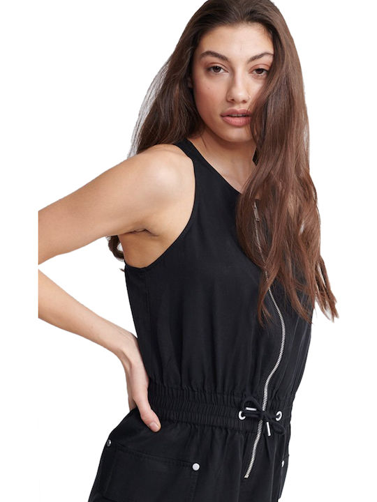 Nevada Halter Damen Ärmellos Einteiler Shorts Schwarz