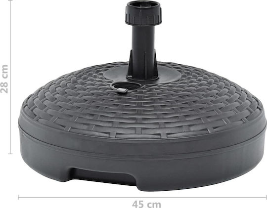 vidaXL Βάση Ομπρέλας Νερού-Άμμου Πλαστική 19-33mm 20lt Στρογγυλή Γκρι