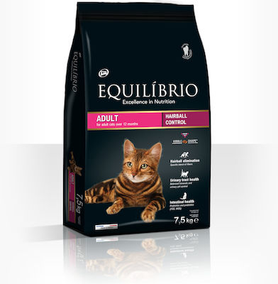 Equilibrio Adult Hairball Control Dry Food for Adult Cats with Chicken 7.5kg