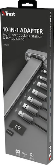 Trust Dalyx USB-C Docking Station mit HDMI 4K PD Ethernet Gray