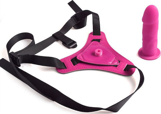 Toyz4lovers Real Safe Hot Stuff Gurtzeug mit Dildo in Rosa Farbe