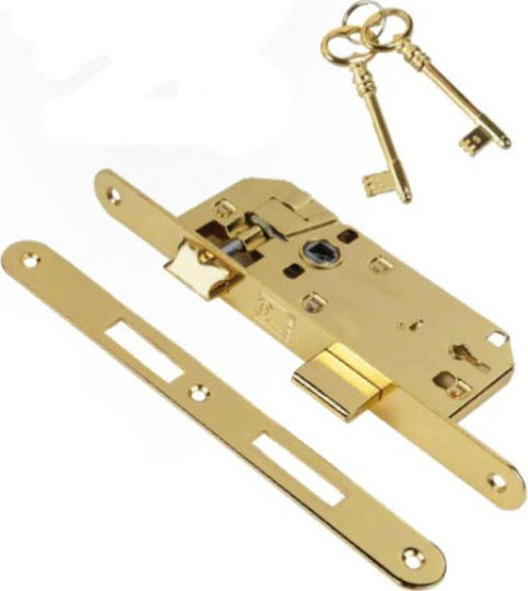 Domus Econ Line Recessed Lock Mesoportas with Center 40mm Gold