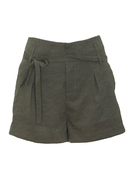 Women's High-waisted Shorts Khaki