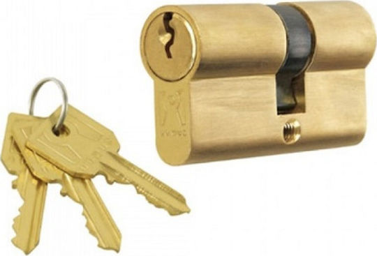 Domus Lock Cylinder 83mm (30-53) with 3 Keys Gold