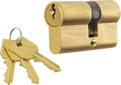 Domus Lock Cylinder 60mm (30-30) with 3 Keys Gold