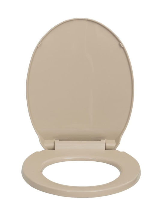 vidaXL Καπάκι Λεκάνης Soft Close Πλαστικό 46x34cm Μπεζ