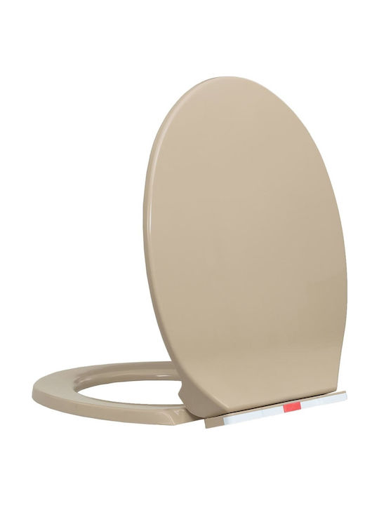 vidaXL Plastic Soft Close Toilet Seat Beige 46cm