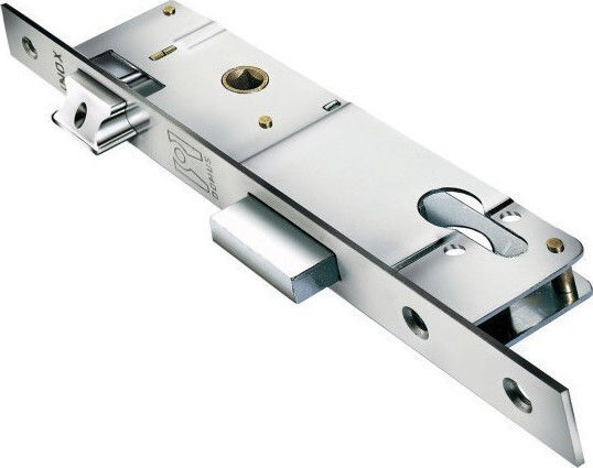 Domus Inox Recessed Lock Front door Recessed Locks with Cylinder and Center 35mm Silver Left