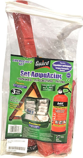 Guard Car Emergency Set With Pharmacy Fire Extinguisher Warning Triangle & Gloves