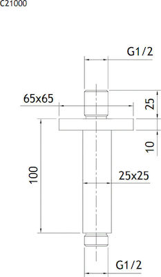 La Torre Square Replacement Shower Arm Extension