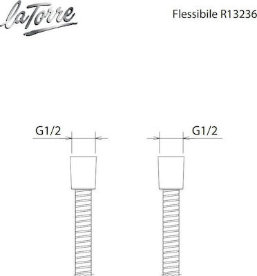 La Torre Plastic Shower Hose Silver Flessibile 150cm