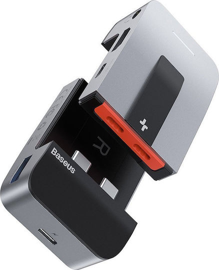Baseus Armor Age Docking Station με Διπλό USB-C HDMI 4K PD Ethernet Γκρι