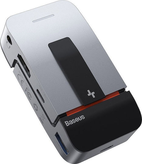 Baseus Armor Age Docking Station με Διπλό USB-C HDMI 4K PD Ethernet Γκρι