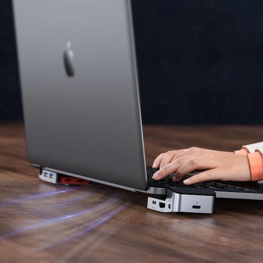 Baseus Armor Age Docking Station με Διπλό USB-C HDMI 4K PD Ethernet Γκρι