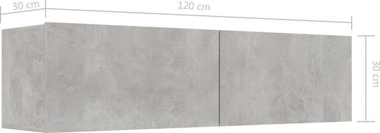 vidaXL TV-Ständer Grau M120xT30xH30cm
