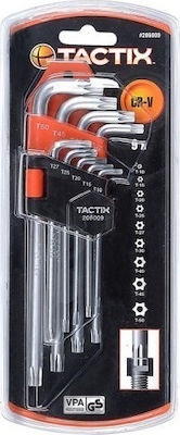 Tactix Set chei Torx cu 9 bucăți în formă T-Piece