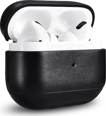 iCarer Hülle Leder in Schwarz Farbe für Apple AirPods Pro