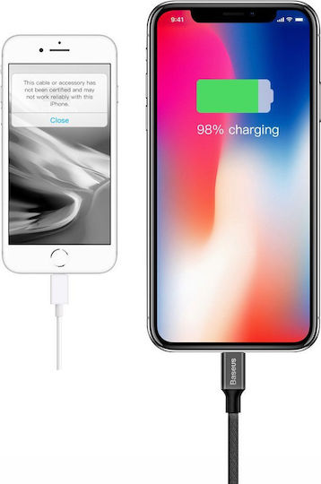 Baseus Yiven Плетена USB-A към Lightning кабел Черен 1.2м (CALYW-01)