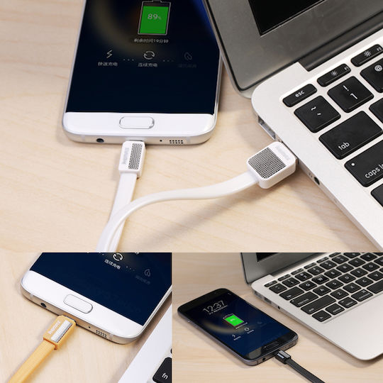Remax Platinum RC-044i Flat USB-A la Cablu Lightning Alb 1m