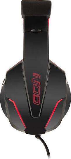 NOD Ground Pounder Over Ear Gaming Headset με σύνδεση 3.5mm Κόκκινο
