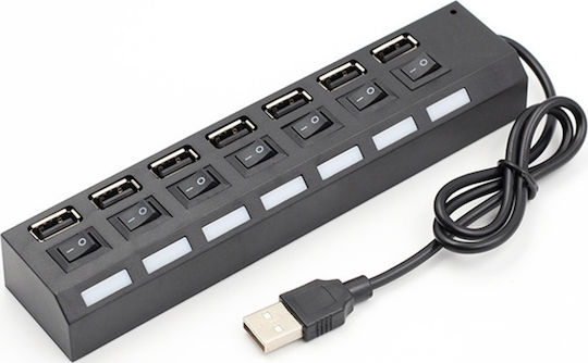 Intronics USB-Hub 7 Anschlüsse USB 2.0 mit USB-A Anschluss