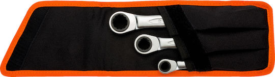 Bahco Set 3 Double Polygon Wrench Straight with Ratchet Mechanism
