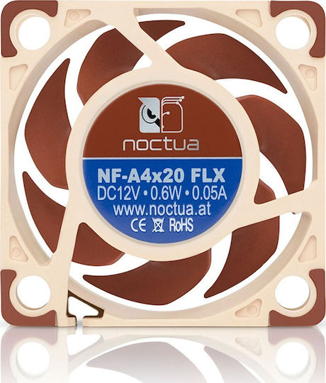 Noctua NF-A4x20 12V Case Fan 40mm 5000rpm 5.53cfm Without LED Lighting and 3-Pin Connection Brown
