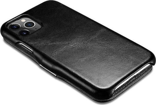 iCarer Vintage Folio Книга Кожа Черен (iPhone 11 Pro)