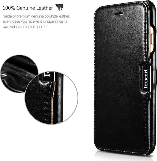 iCarer Vintage Folio Книга Кожа Черен (iPhone 11 Pro)