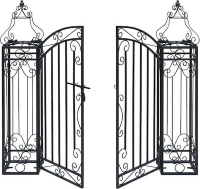 vidaXL Metallic Garden Gate Black 1x1.22m 49419