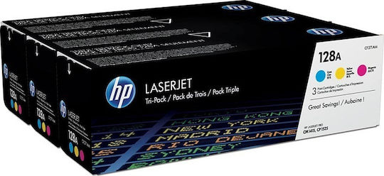 HP 128A Original Multipack Toner Laserdrucker Gelb/Cyan/Magenta 3Stück (CF371AM)