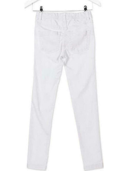 Losan Pantaloni copii din material textil Alb Jegging in Satin