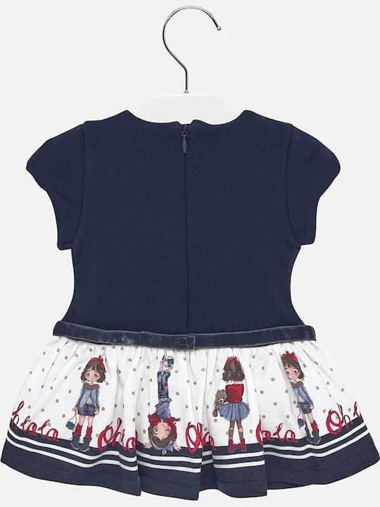 Mayoral Kids Dress Short Sleeve Navy Blue