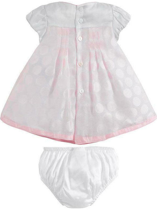 Mayoral Kids Dress Polka Dot Short Sleeve Pink