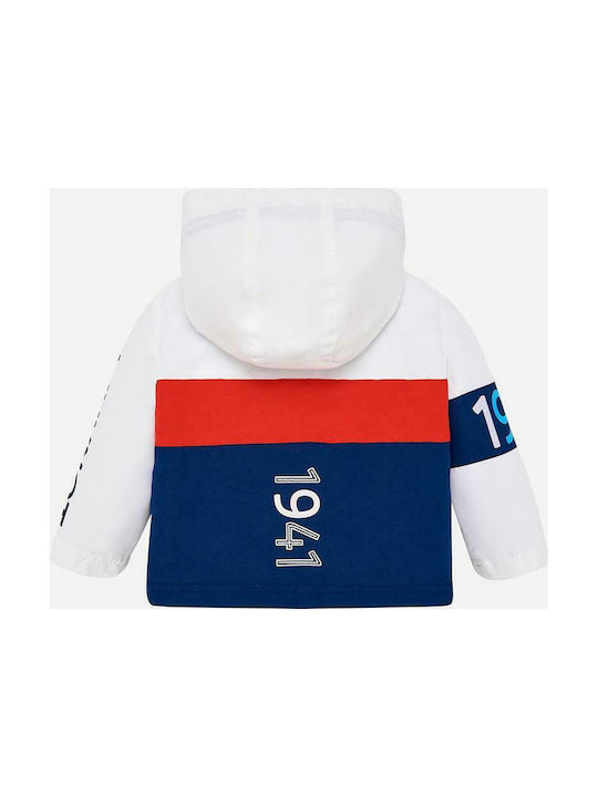 Mayoral Kids Sports Jacket short Windproof Hooded White