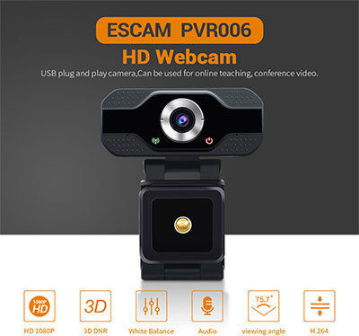 Escam PVR006 Web Camera Full HD 1080p