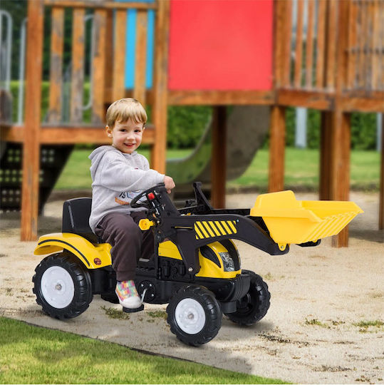 Kids Ride On Excavator Foot-to-Floor with Pedal Yellow for 3+ Years