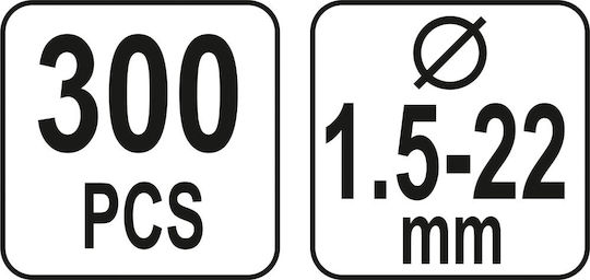 Yato Safeties Set Ασφάλειες Συρταρωτές E-Ring YT-06884 300pcs